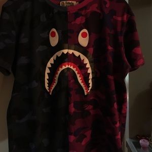 Bape color camo shark tee